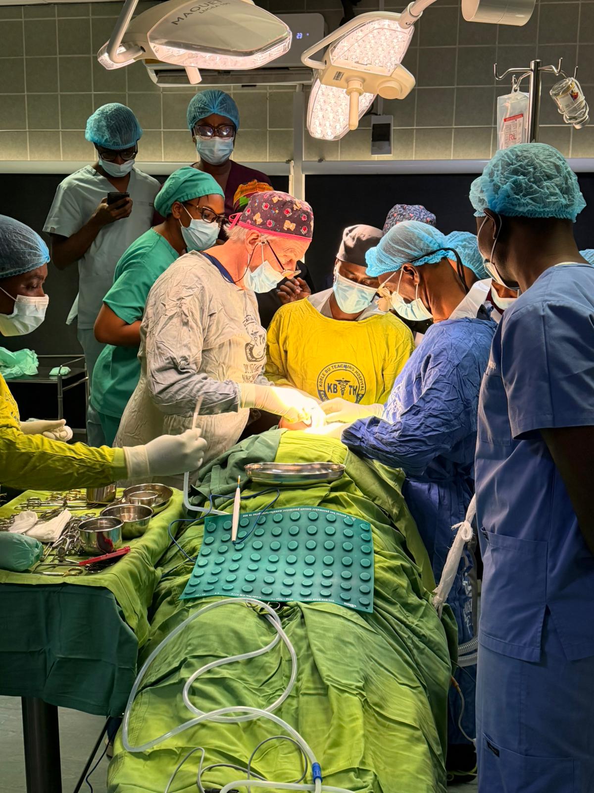 Medical team at Korle Bu Teaching Hospital in Ghana